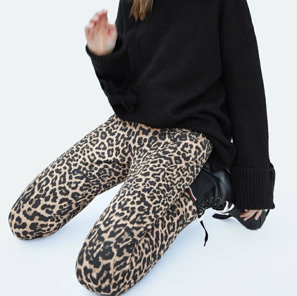 ZARA Suede Leopard Leggings - Picture 4 of 8